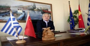 Fu Cheng Qiu, managing director of China's COSCO Shipping Greek subsidiary Piraeus Container Terminal, poses for a picture before an interview with Reuters, at his office at the Piraeus port's headquarters