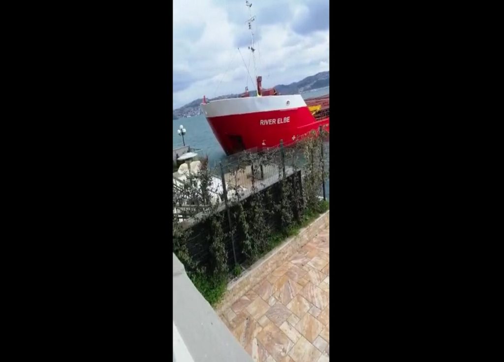 Φορτηγό πλοίο υπέστη μηχανική βλάβη στον Βόσπορο (video)