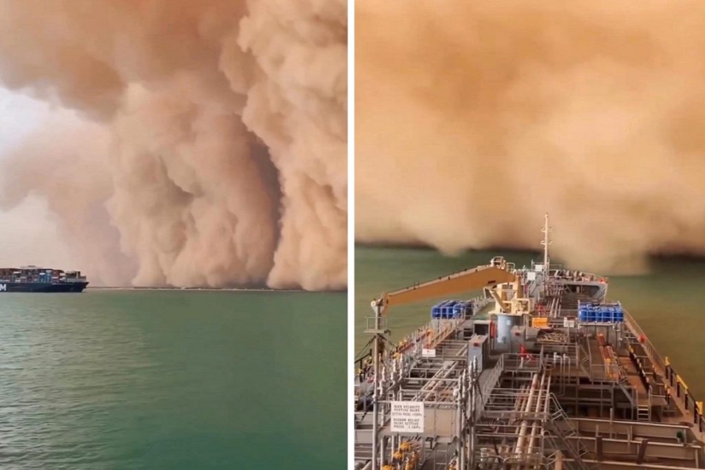 Εντυπωσιακό βίντεο: Πλοίο χάνεται μέσα σε αμμοθύελλα κοντά στη διώρυγα του Σουέζ!
