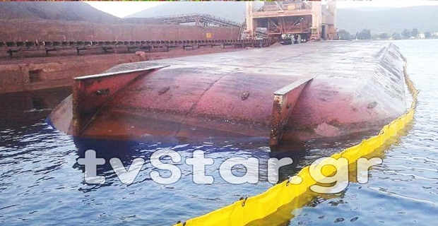 Ανατροπή φορτηγίδας στη Λάρυμνα