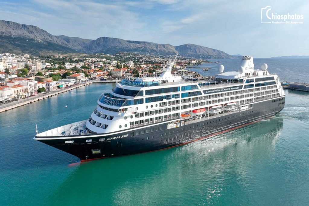Το εντυπωσιακό κρουαζιερόπλοιο Azamara Quest στο λιμάνι της Χίου (video & photos)