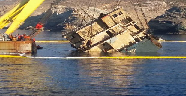 Ολοκληρώθηκε η ανέλκυση του φορτηγού πλοίου CABRERA