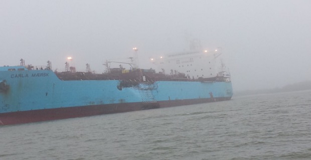 Collision near Morgans Point in Houston Ship Channel