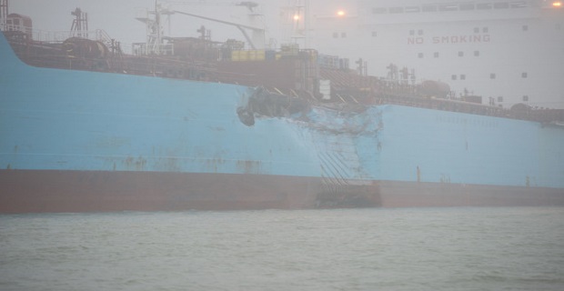 Collision near Morgans Point in Houston Ship Channel
