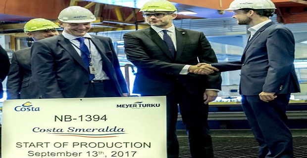 Ξεκίνησε η κατασκευή του πρώτου τροφοδοτούμενου με LNG κρουαζιερόπλοιου της Costa Cruises Ξεκίνησε η κατασκευή του πρώτου τροφοδοτούμενου με LNG κρουαζιερόπλοιου της Costa Cruises