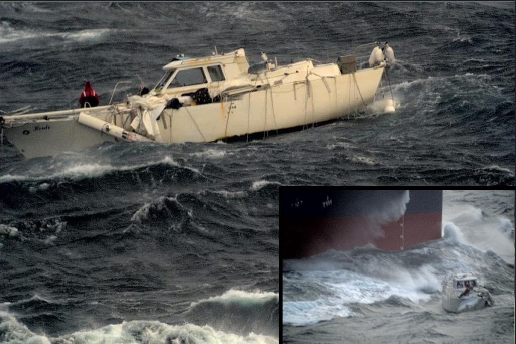 Δεξαμενόπλοιο διέσωσε άνθρωπο από ένα σχεδόν κατεστραμμένο ιστιοπλοϊκό εν μέσω της καταιγίδα του Βόρειου Ατλαντικού!