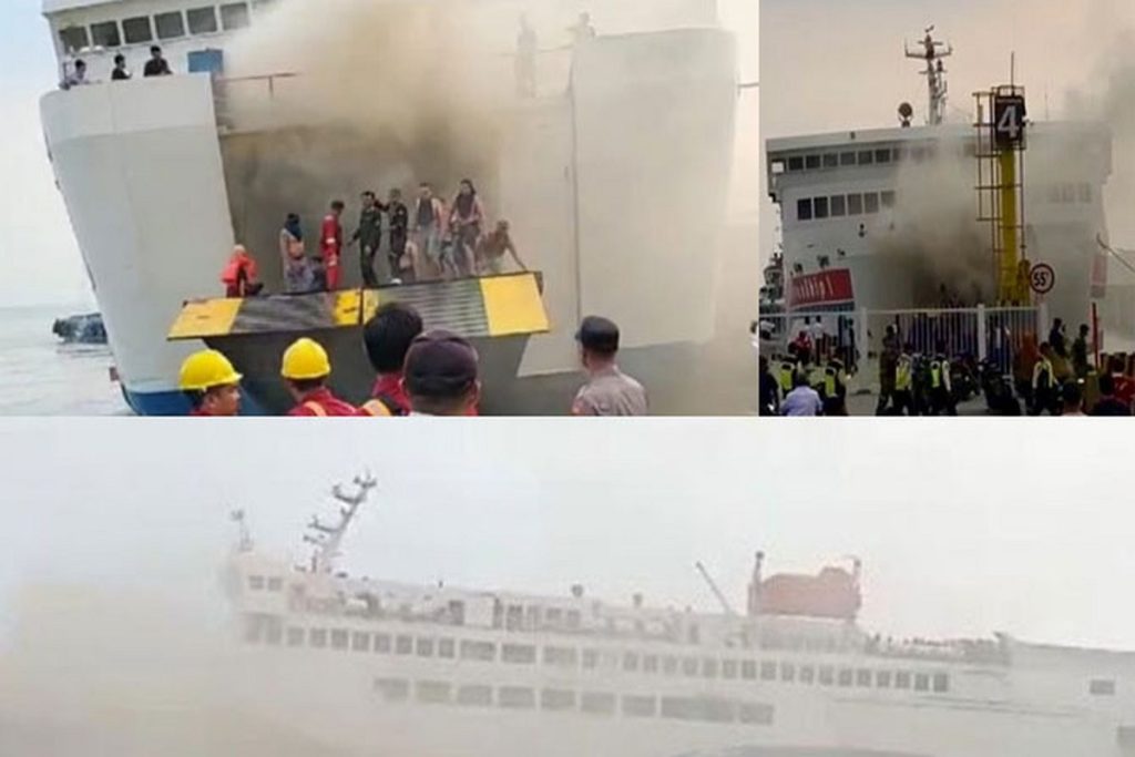 Πυρκαγιά ξέσπασε σε επιβατηγό πλοίο με 200 επιβάτες (video)