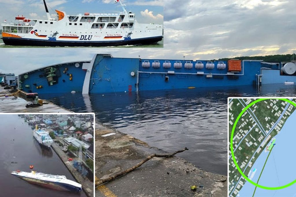 Βίντεο: Ferry ανατράπηκε ενώ βρισκόταν ελλιμενισμένο
