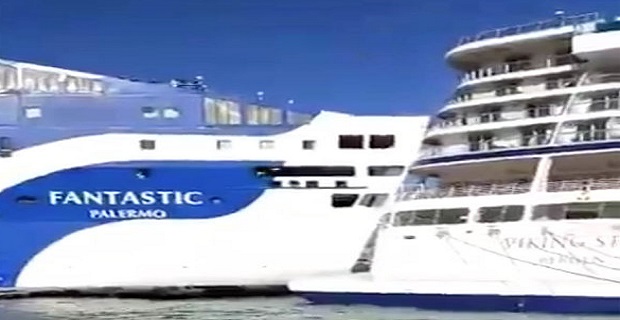 Τεράστιο φέρρυ πέφτει πάνω σε κρουαζιερόπλοιο στην Βαρκελώνη (photos+videos) Τεράστιο φέρρυ πέφτει πάνω σε κρουαζιερόπλοιο στην Βαρκελώνη (photos+videos)