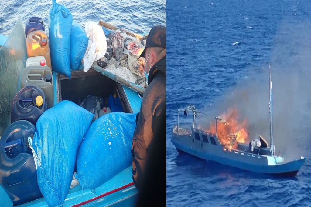 Η Αυστραλία καίει Ινδονησιακά αλιευτικά που ψαρεύουν παράνομα! {Photo)