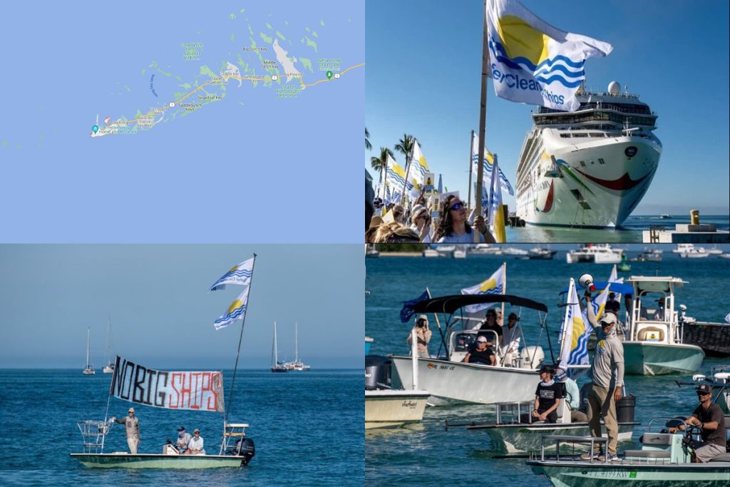 Διαδηλωτές διαμαρτύρονται για τα μεγάλα κρουαζιερόπλοια που καταφτάνουν στη Φλόριντα