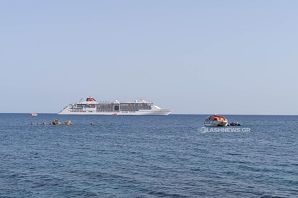 Φωτογραφίες και βίντεο από τη λέμβο του κρουαζιερόπλοιου που προσάραξε στα Χανιά