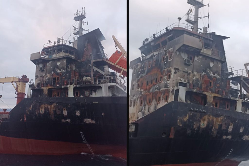 Μεγάλη πυρκαγιά σε φορτηγό πλοίο στη Μαύρη θάλασσα με τραυματίες και αγνοούμενους (ΒΙΝΤΕΟ)
