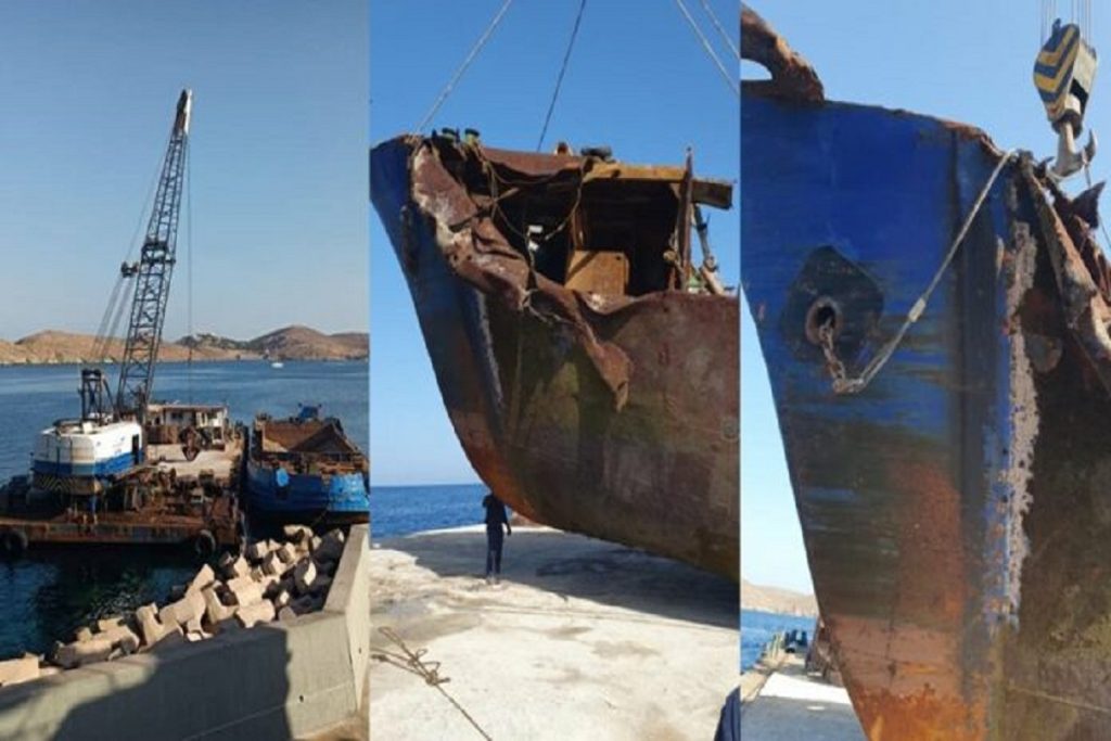 Εντυπωσιακές φωτογραφίες και βίντεο από την ανέλκυση ναυαγίου στην Κέα!