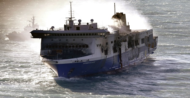 APTOPIX Italy Greece Ferry Fire
