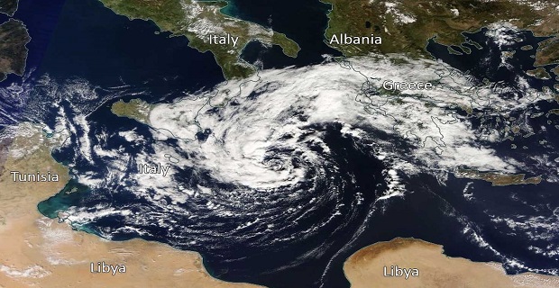Ο Μεσογειακός κυκλώνας φαίνεται ότι θα έχει μέγεθος συγκρίσιμο με αυτό της Πελοποννήσου