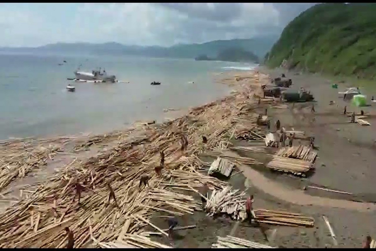 ΒΙΝΤΕΟ: Το φορτηγό πλοίο MARIA έχασε εκατοντάδες τόνους ξυλείας που ήταν φορτωμένοι στο κατάστρωμα