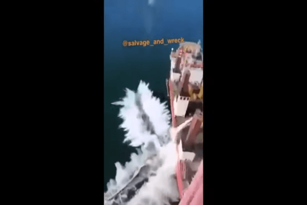 ΒΙΝΤΕΟ: Τουρμπίνα ανεμογεννήτριας έπεσε στην θάλασσα από πλοίο κατά την διάρκεια εργασιών συντήρησης!