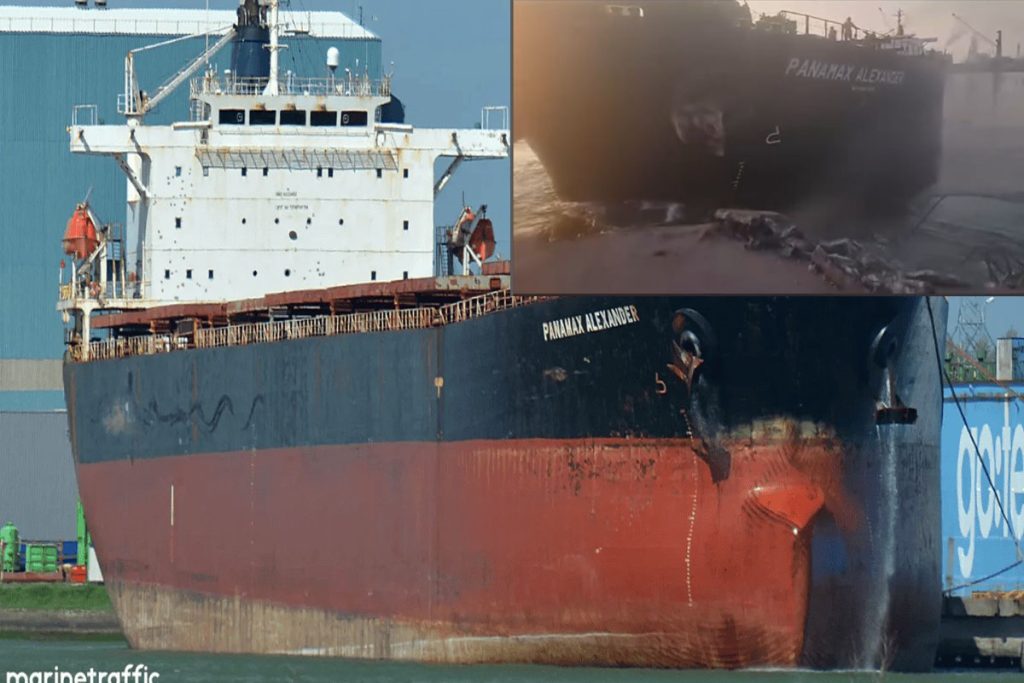 Σοβαρές ζημιές υπέστη το πλοίο PANAMAX ALEXANDER μετά την πρόσκρουση του στην προβλήτα (Βίντεο)