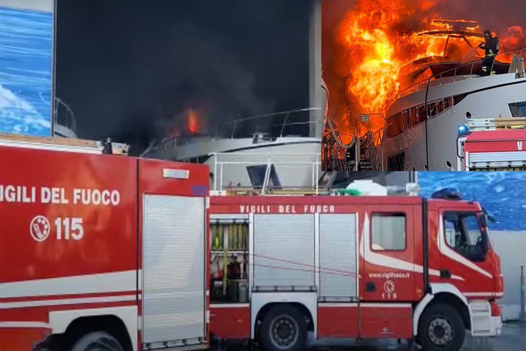 Σοβαρές ζημιές σε γιοτ από πυρκαγιά στο ναυπηγείο Ferretti στην Cattolica (ΒΙΝΤΕΟ)