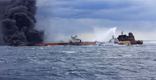 Αδύνατο να μετρηθεί η έκταση της διαρροής πετρελαίου του Sanchi Αδύνατο να μετρηθεί η έκταση της διαρροής πετρελαίου του Sanchi