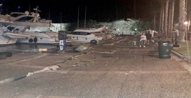 Μεγάλες ζημιές στο λιμάνι της Κω από τον φονικό σεισμό