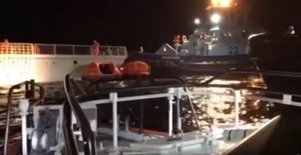 Σύγκρουση Νορβηγικής φρεγάτας με το Ελληνικό δεξαμενόπλοιο Sola TS [βίντεο]