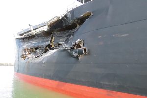 Damage to port side of Cape Mathilde