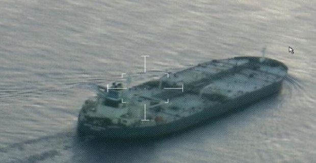 The oil tanker United Kalavyrta approaches Galveston, Texas