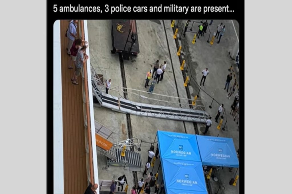 Έσπασε και κατέρρευσε η σκάλα κρουαζιερόπλοιου έχοντας σαν αποτέλεσμα τον τραυματισμό αρκετών επιβατών (Βίντεο)