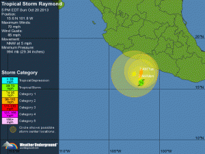 Σε απόσταση 300 χλμ από το Μεξικό η τροπική καταιγίδα «Ρέιμοντ»