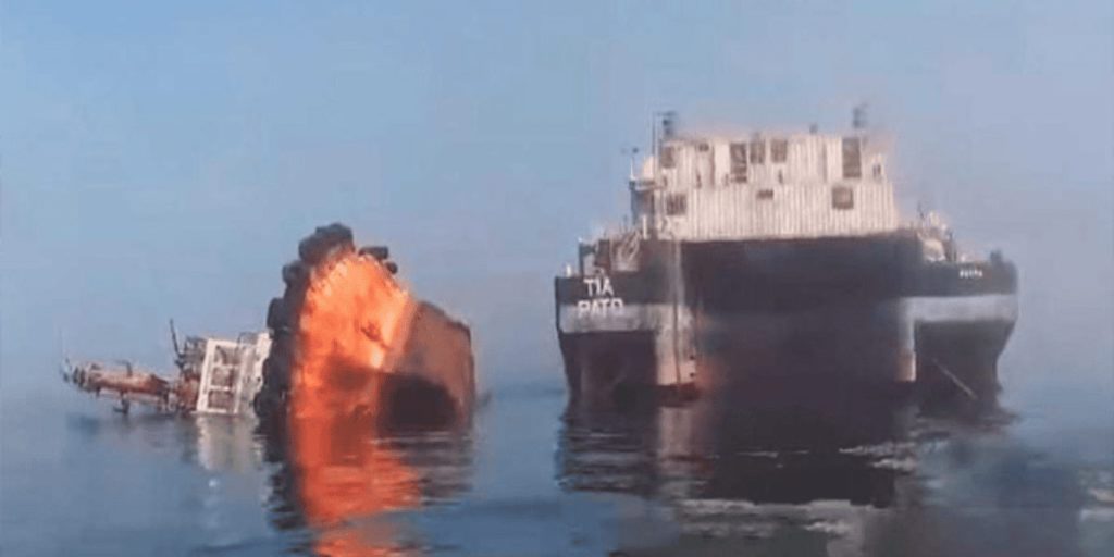 Ρυμουλκό βυθίστηκε μετά την σύγκρουση του με πλοίο μεταφοράς κοντέινερ- 6 ναυτικοί τραυματίστηκαν