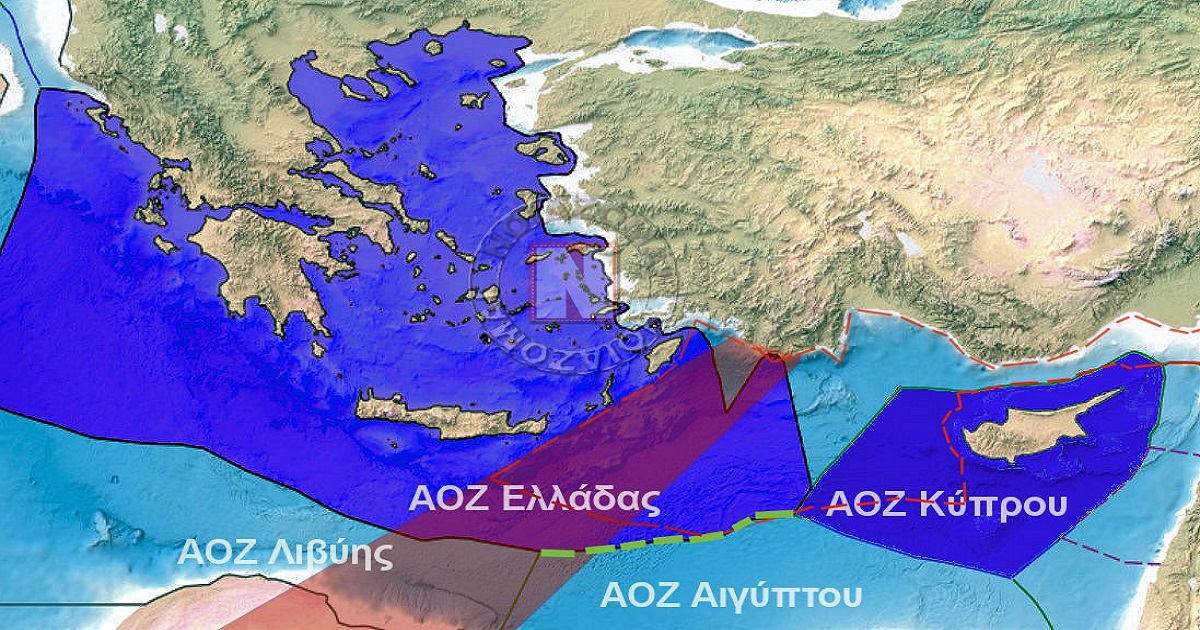 Χάρτης της ελληνικής ΑΟΖ στο Ιόνιο – Ανακήρυξη έως το Ταίναρο