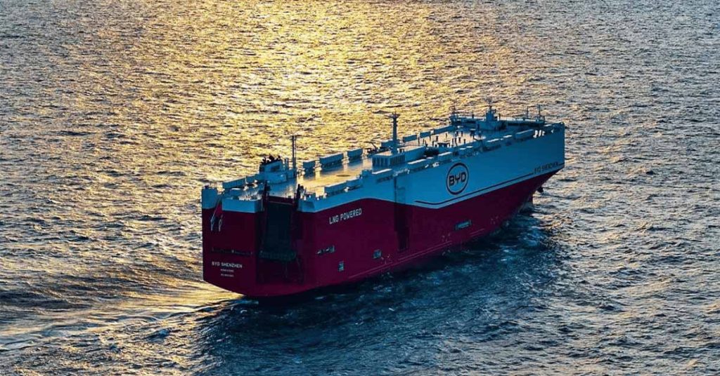 Το πλοίο μεταφοράς οχημάτων με LNG BYD Shenzhen έτοιμο για το παρθενικό του ταξίδι.