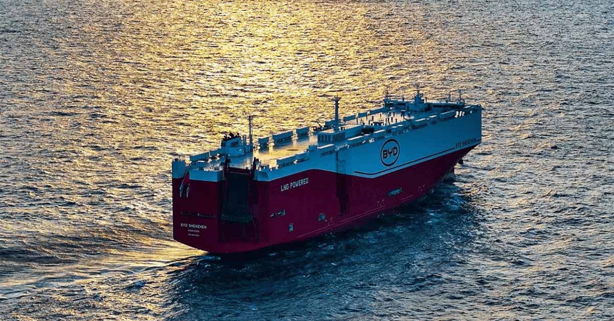 Το πλοίο μεταφοράς οχημάτων με LNG BYD Shenzhen έτοιμο για το παρθενικό του ταξίδι.