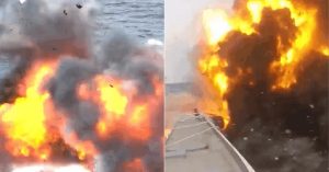 Πλωτό drone του Γαλλικού Ναυτικού ανατινάζει φορτηγίδα