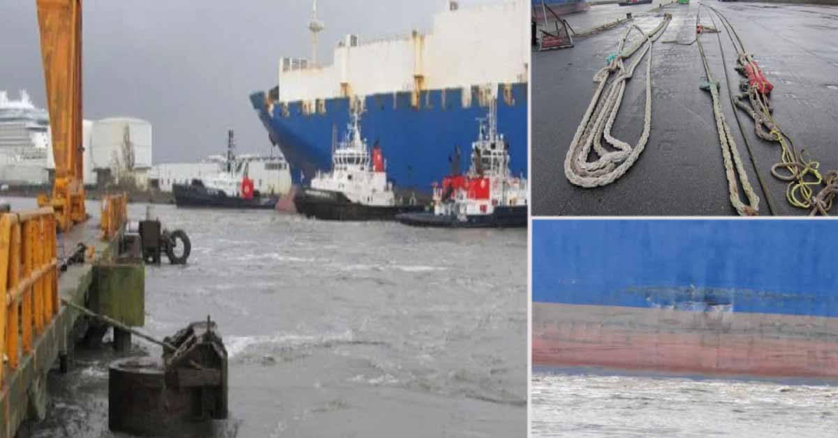 Πρόσκρουση πλοίου λόγω κακής κατάστασης κάβων πρόσδεσης