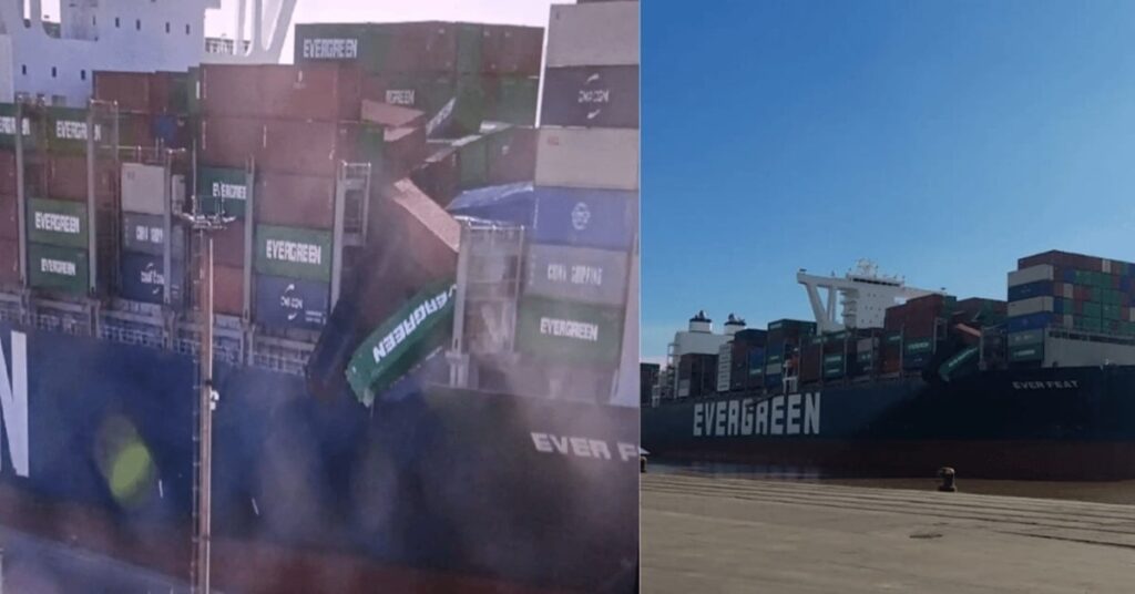 Σοβαρές ζημιές σε πλοίο μεταφοράς κοντέινερ 333 μέτρων που έπεσε σε κακοκαιρία (video)