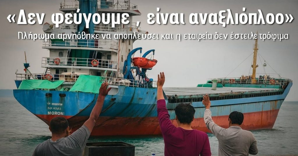 «Δεν φεύγουμε, είναι αναξιόπλοο»: Πλήρωμα αρνήθηκε να αποπλεύσει και η εταιρεία δεν έστειλε τρόφιμα