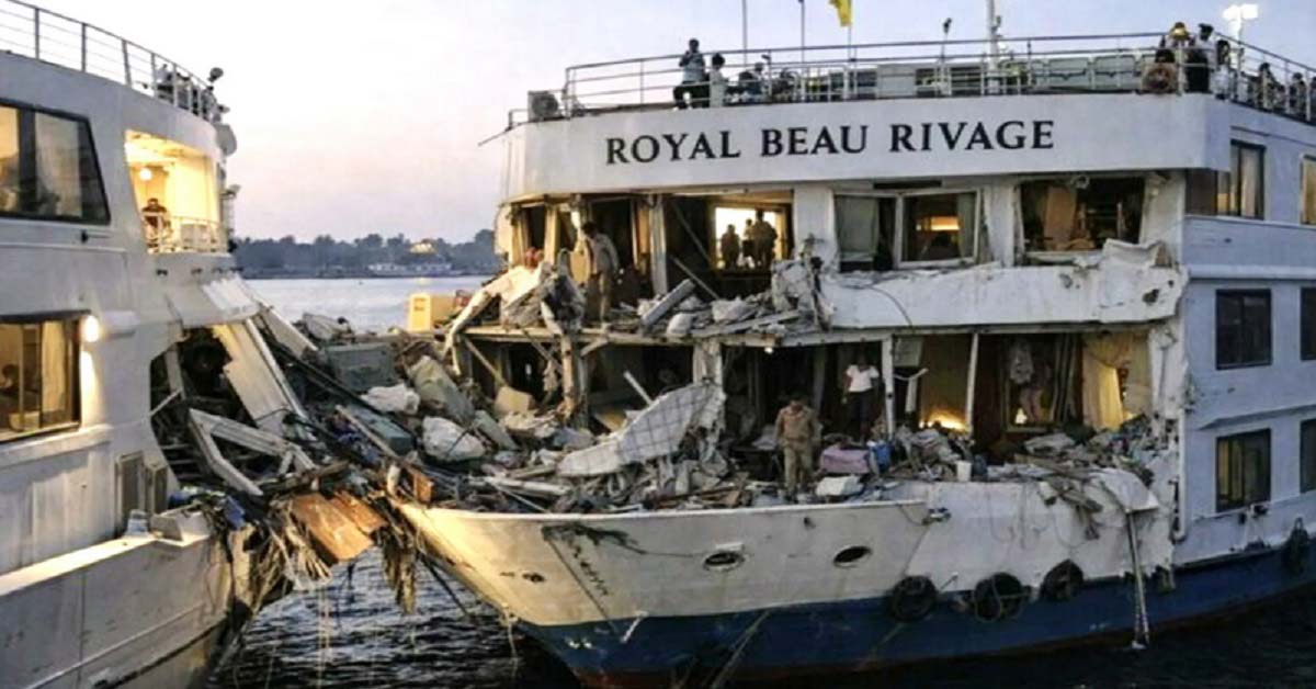 Οι αιγυπτιακές αρχές επιβεβαίωσαν τον θάνατο ενός Ιταλού τουρίστα, επιβάτη ενός κρουαζιερόπλοιου. Ο θάνατος του επιβάτη προήλθε από την σύγκρουση του κρουαζιερόπλοιου με ένα άλλο κρουαζιερόπλοιο στον ποταμό Νείλο