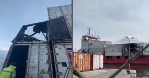 Βίντεο ντοκουμέντο αποκαλύπτει τις ζημιές από επίθεση με drone σε πλοίο μεταφοράς κοντέινερ