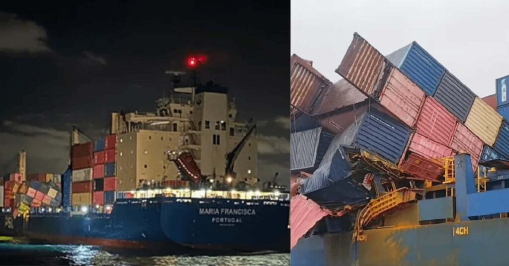 Πλοίο έπεσε σε κακοκαιρία- Δεκάδες κοντέινερ υπέστησαν ζημιές και έπεσαν στη θάλασσα