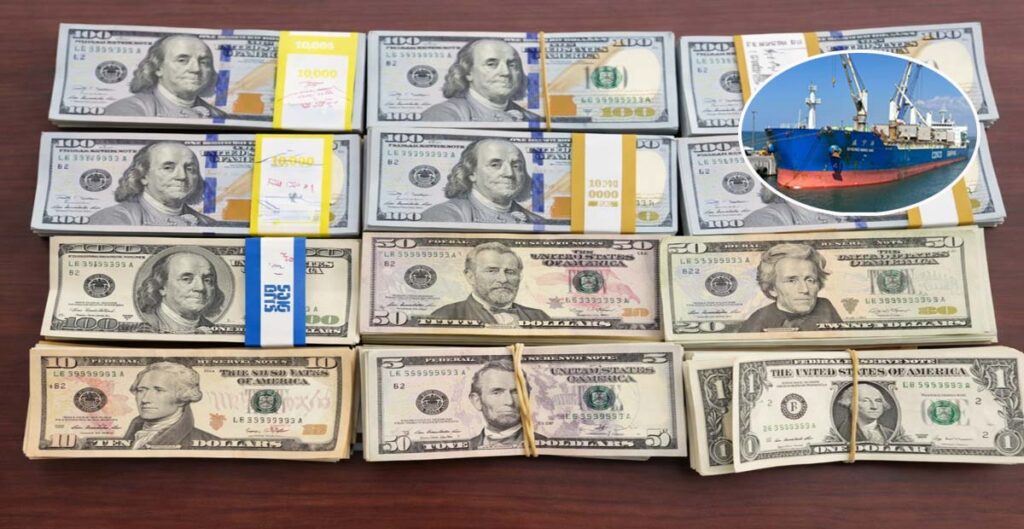 Κατασχέθηκαν πάνω από 70.000 δολάρια που δεν είχαν δηλωθεί από τον Πλοίαρχο φορτηγού πλοίου