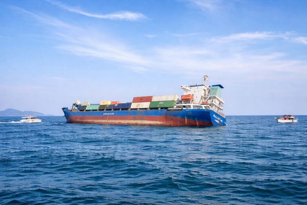 Πλοίο μεταφοράς κοντέινερ με επικίνδυνο φορτίο βυθίστηκε στα ανοικτά του Πουκέτ