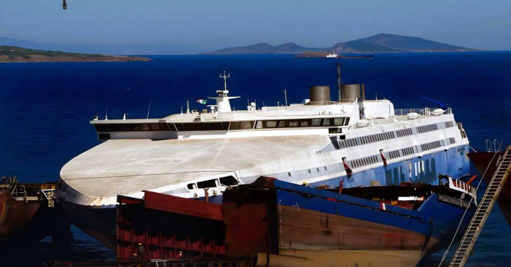 Το άδοξο τέλος του «Αίολος Κεντέρης» – Καρέ-καρέ η στιγμή που φτάνει στα διαλυτήρια