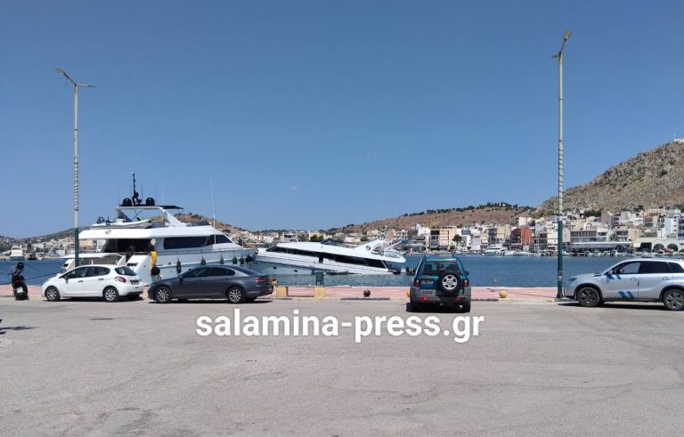 Σαλαμίνα: Βυθίζεται θαλαμηγός στη Μαρίνα Βουρκαρίου