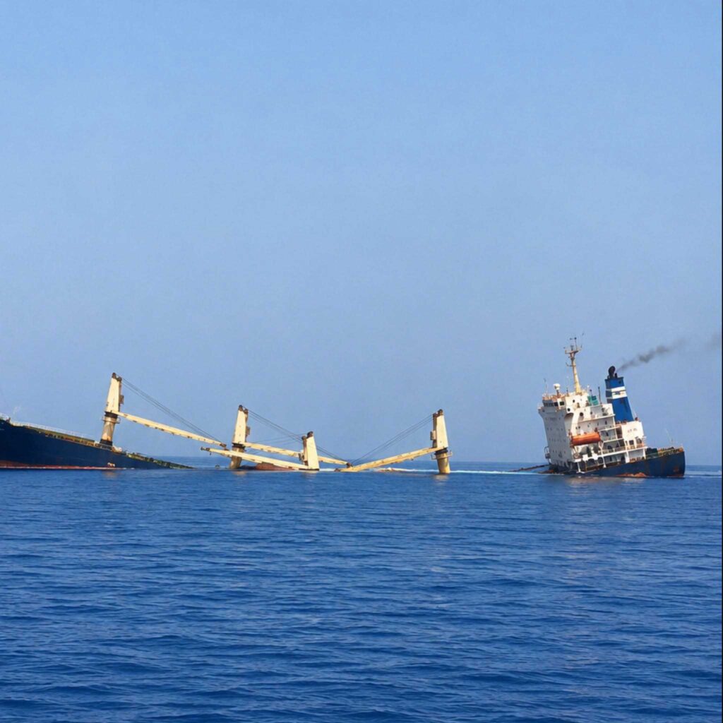Θρίλερ κοντά στο Μπαντάρ Αμπάς: Φορτηγό πλοίο κόπηκε στα δύο και βυθίστηκε