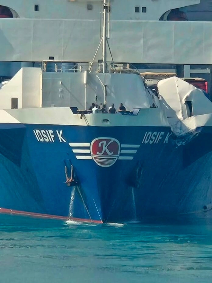 Σύγκρουση του «Έλυρος» με το φορτηγό «Ιωσήφ Κ» στη Σούδα – Περίπου 100 επιβάτες στο πλοίο