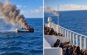 Κρουαζιερόπλοιο διέσωσε τέσσερις ανθρώπους από φλεγόμενο αλιευτικό στη Βόρεια Θάλασσα