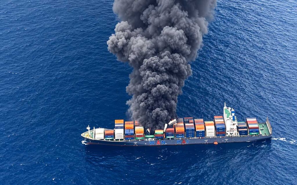 Συνεχίζεται η μάχη με τις φλόγες σε containership στον Ατλαντικό – Ένας νεκρός κατά μέχρι στιγμής